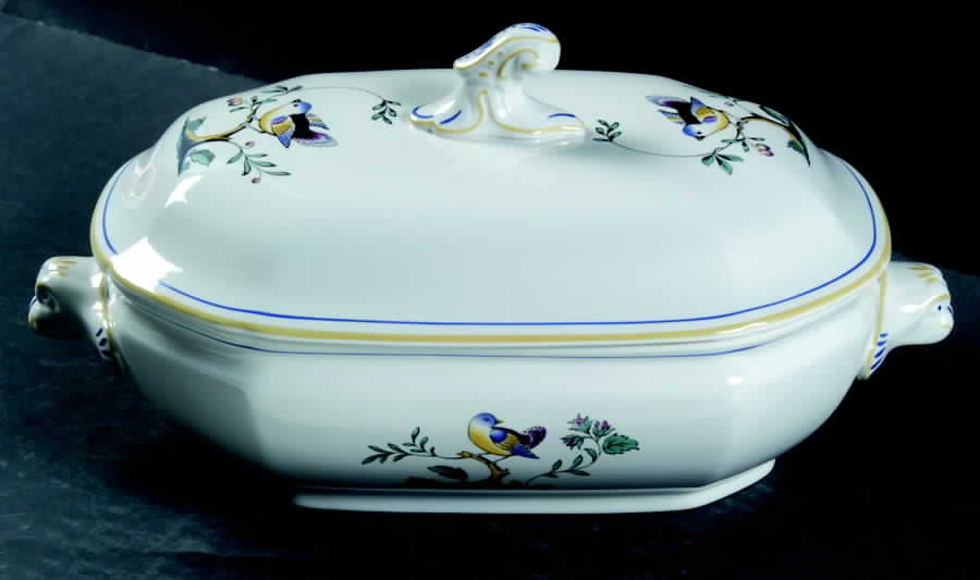 Queen's Bird (Imperial Ware, Cream Body) Oval Covered Vegetable by Spode-1