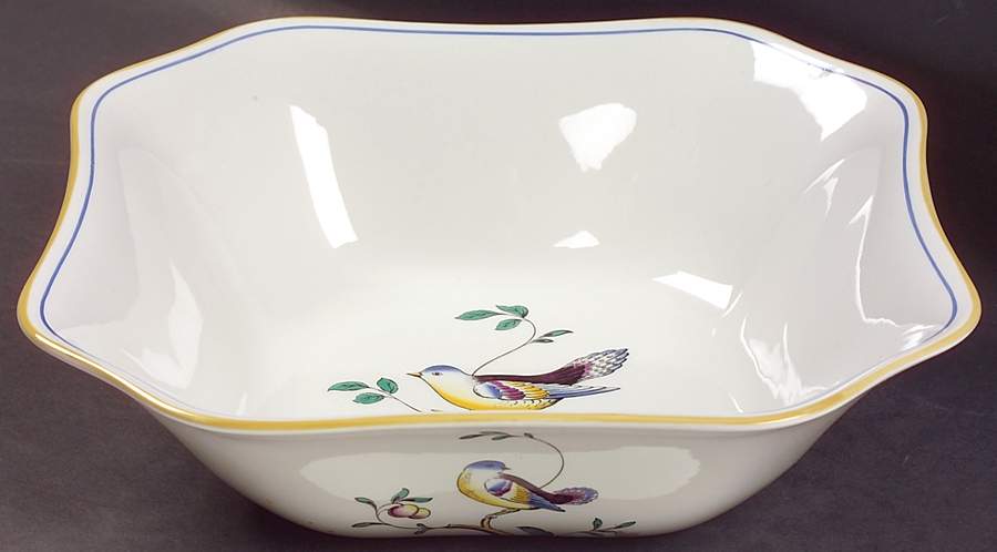 Queen's Bird (Imperial Ware, Cream Body) 9" Square Salad Serving Bowl by Spode-1