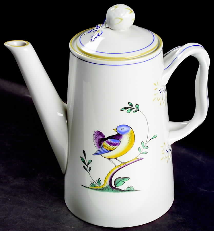 Queen's Bird (Imperial Ware, Cream Body) Coffee Pot & Lid by Spode-1