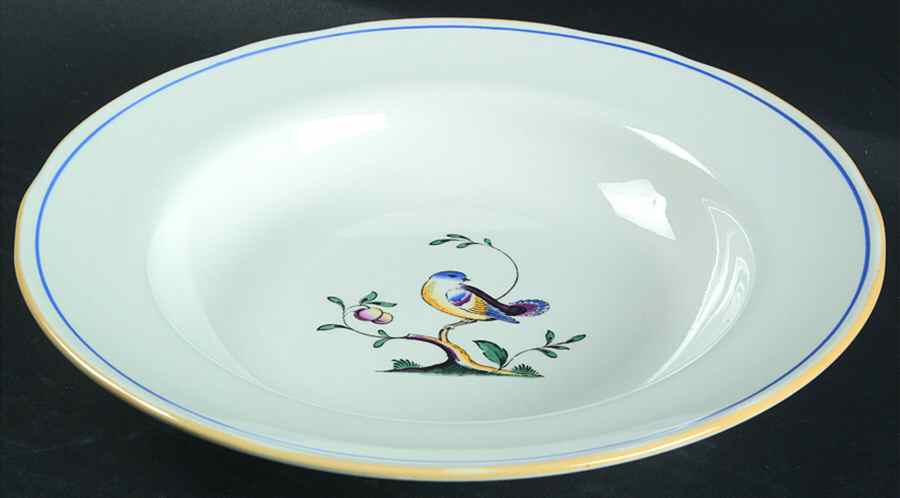 Queen's Bird (Imperial Ware, Cream Body) Large Rim Soup Bowl by Spode-1