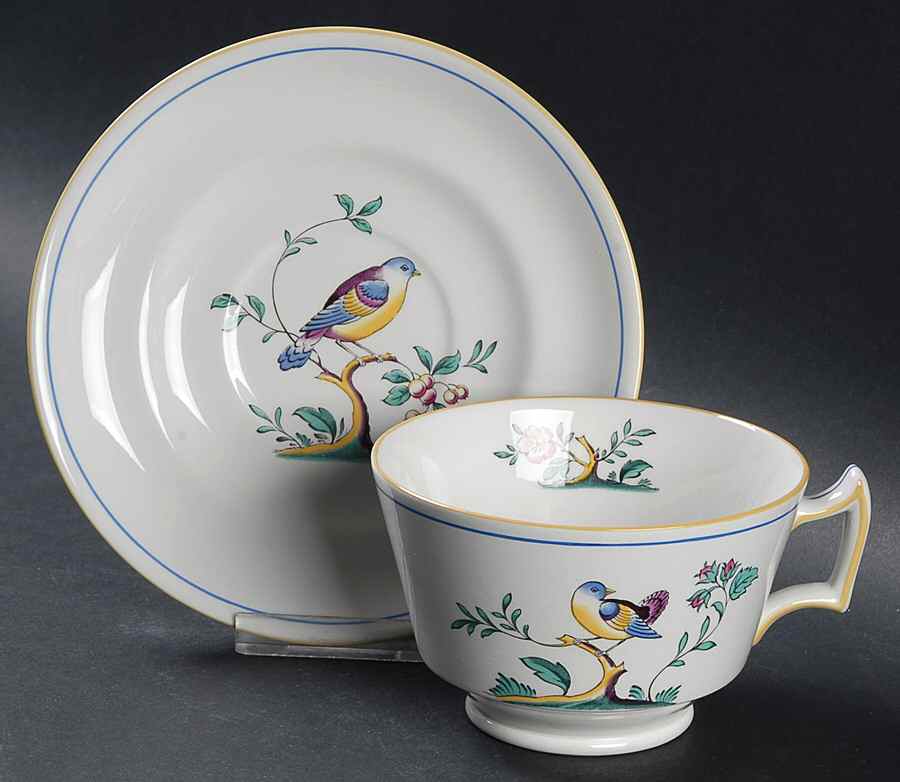 Queen's Bird (Imperial Ware, Cream Body) London Shape Oversized Cup & Saucer Set by Spode-1