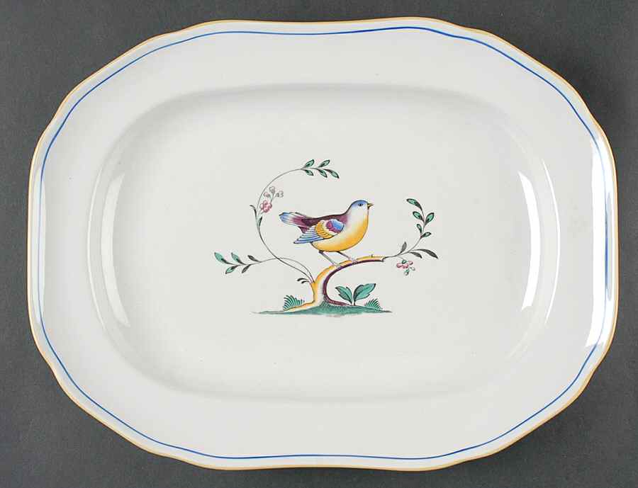 Queen's Bird (Imperial Ware, Cream Body) 12" Oval Serving Platter by Spode-1
