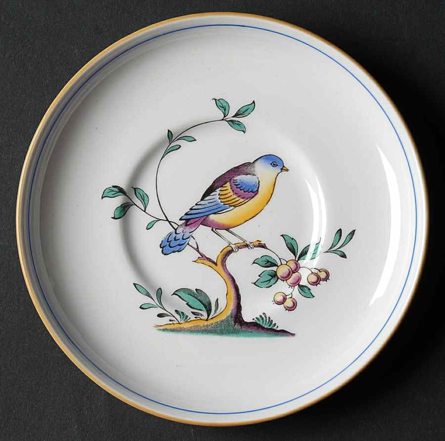 Queen's Bird (Imperial Ware, Cream Body) Saucer for Demitasse Cup by Spode-1