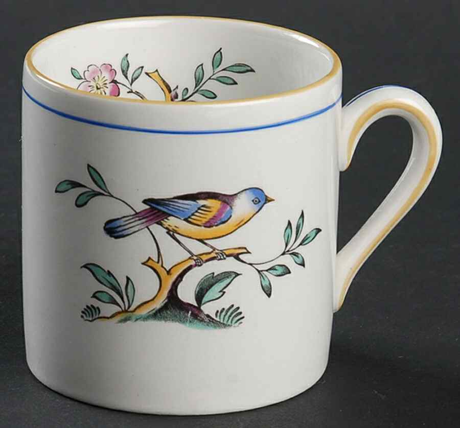 Queen's Bird (Imperial Ware, Cream Body) Flat Demitasse Cup by Spode-1