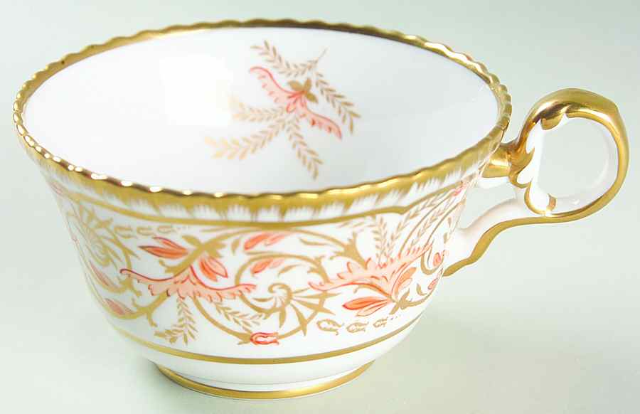Regency Orange and Gold Flat Cup by Spode-1