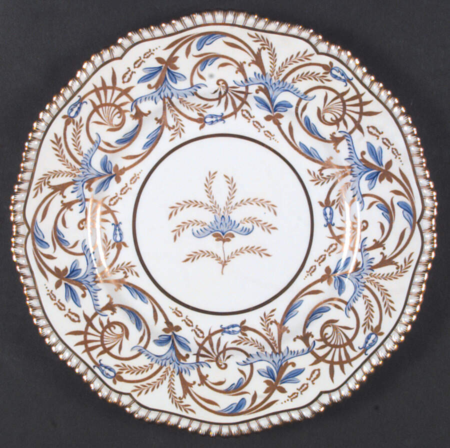 Regency Gold and Blue Dinner Plate by Spode-1