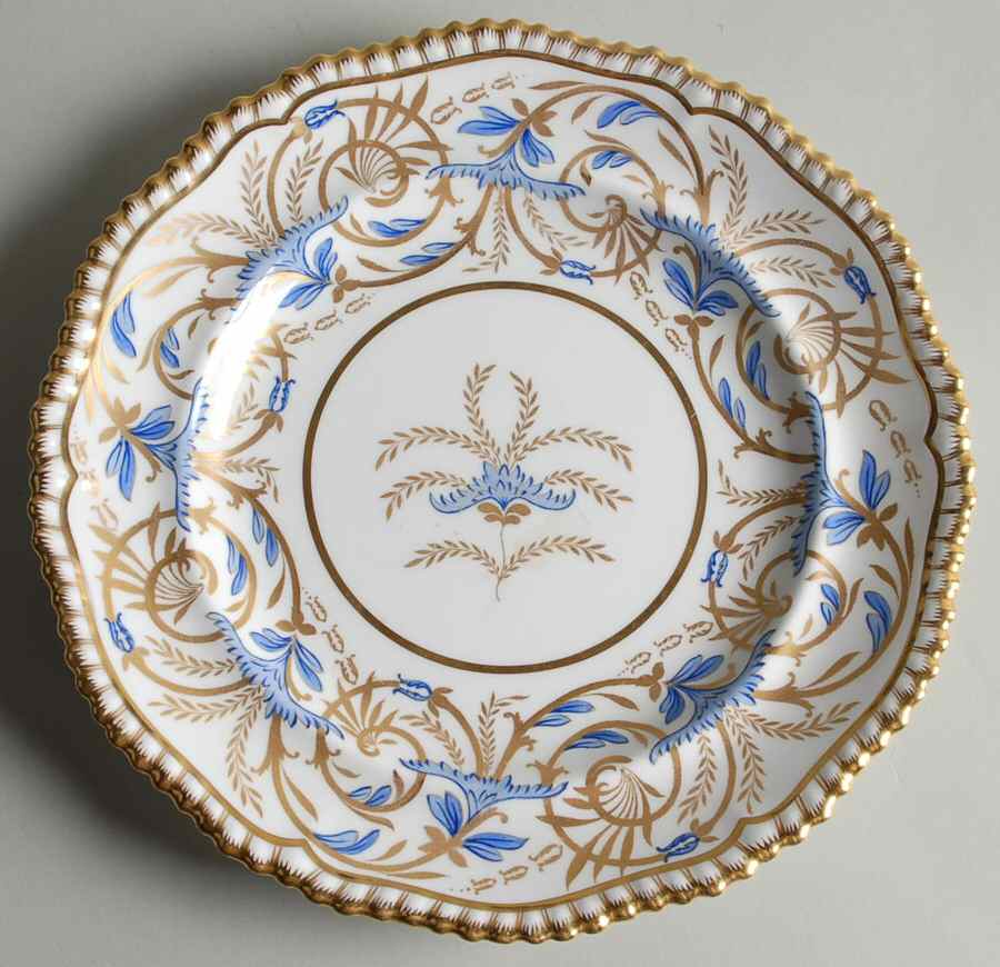 Regency Gold and Blue Luncheon Plate by Spode-1