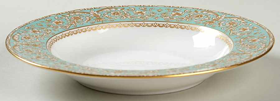 Renaissance Green Rim Soup Bowl by Spode-1