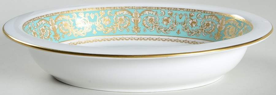Renaissance Green 9" Oval Vegetable Bowl by Spode-1