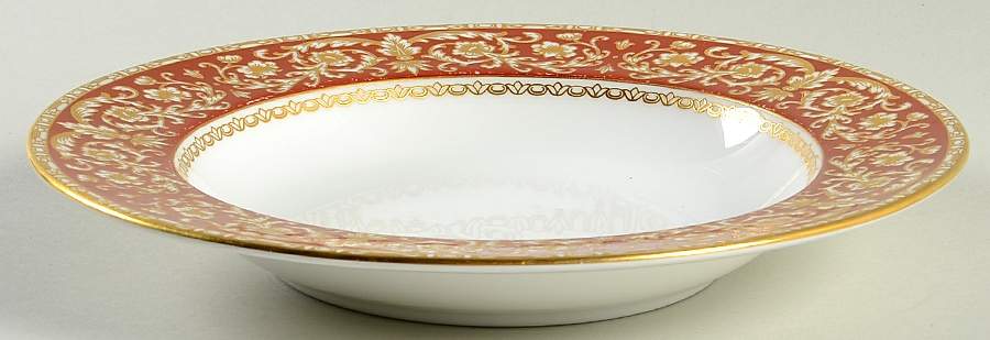 Renaissance Red Rim Soup Bowl by Spode-1