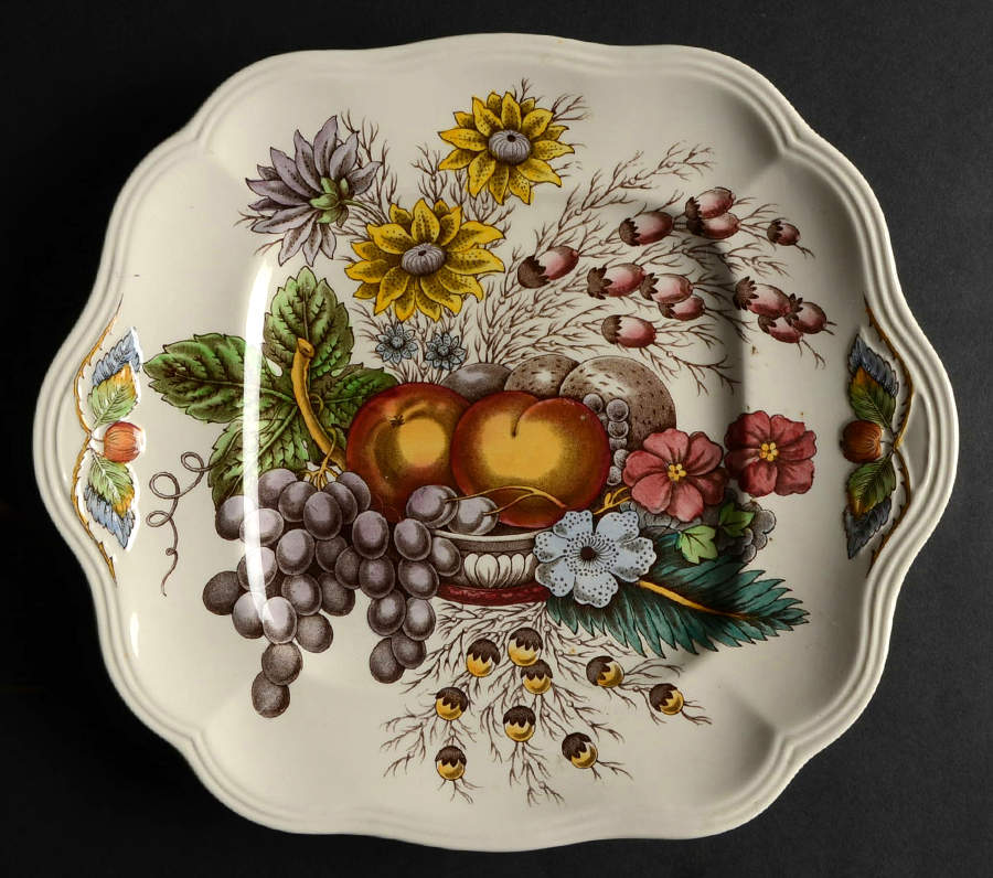 Reynolds Square Handled Cake Plate by Spode-1