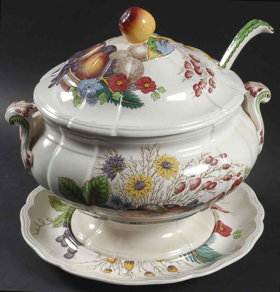 Reynolds Tureen & Lid w/Ladle & Underplate by Spode-1