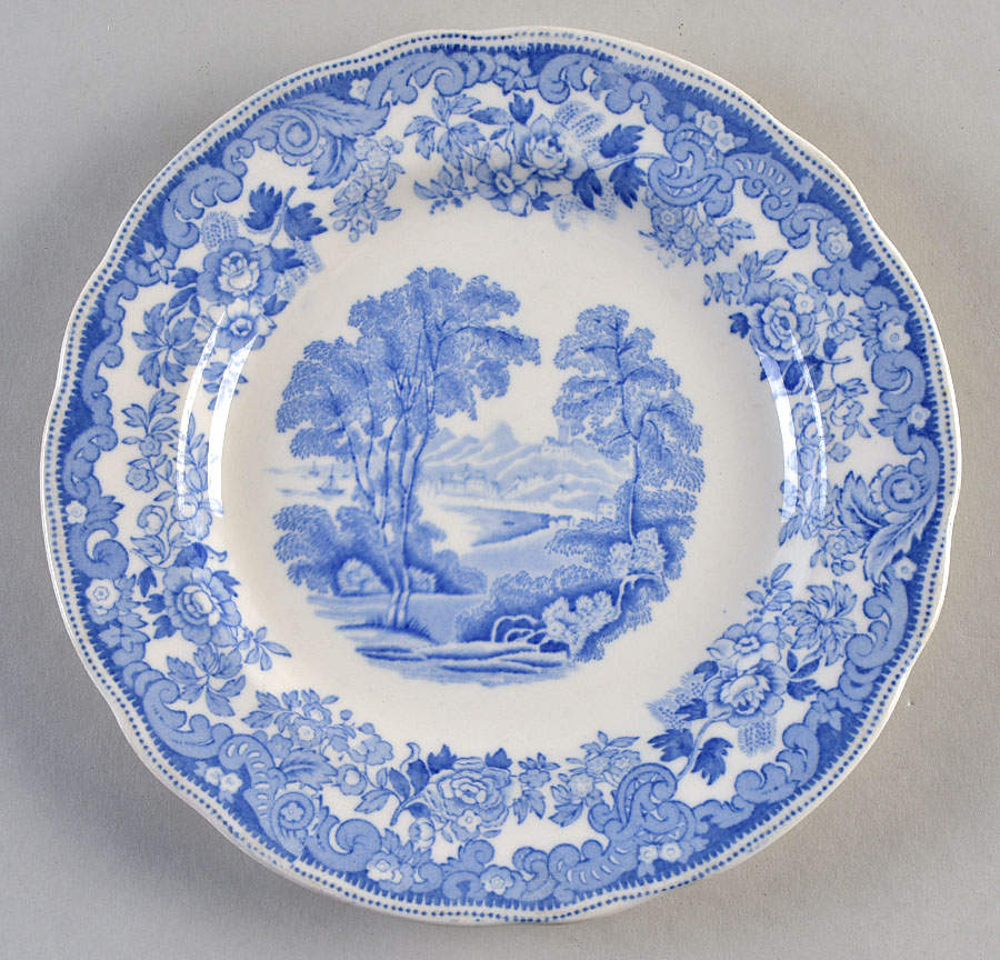 Rhine Blue (Scalloped) Salad Plate by Spode-1