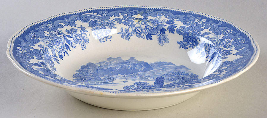 Rhine Blue (Scalloped) Large Rim Soup Bowl by Spode-1