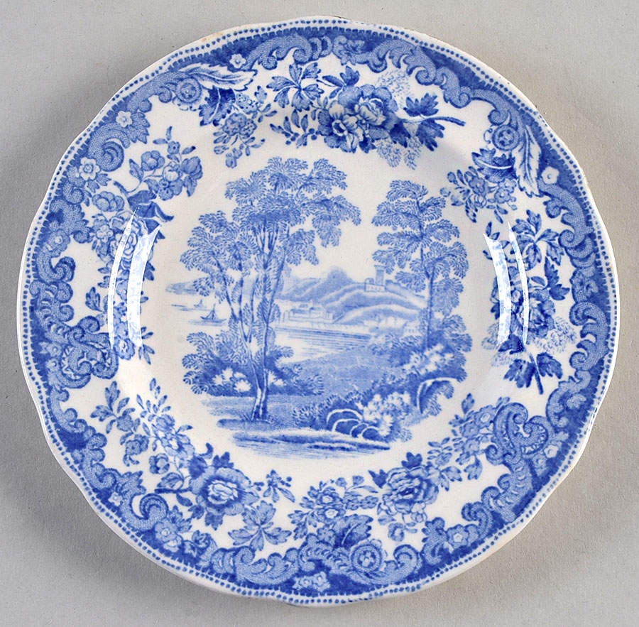 Rhine Blue (Scalloped) Small Bread & Butter Plate by Spode-1