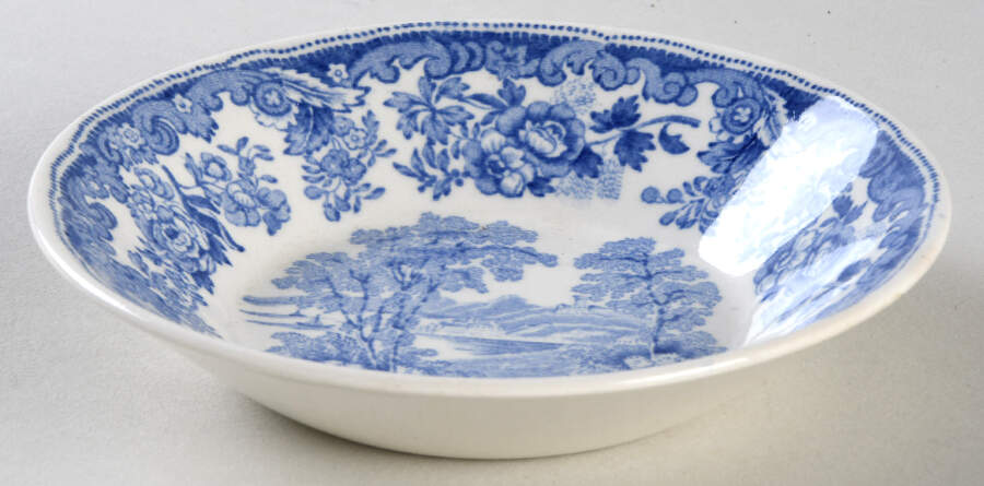 Rhine Blue (Scalloped) Fruit/Dessert (Sauce) Bowl by Spode-1