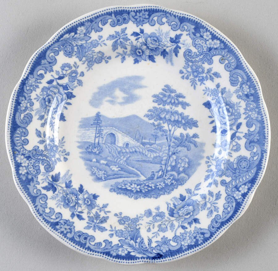 Rhine Blue (Scalloped) Bread & Butter Plate by Spode-1
