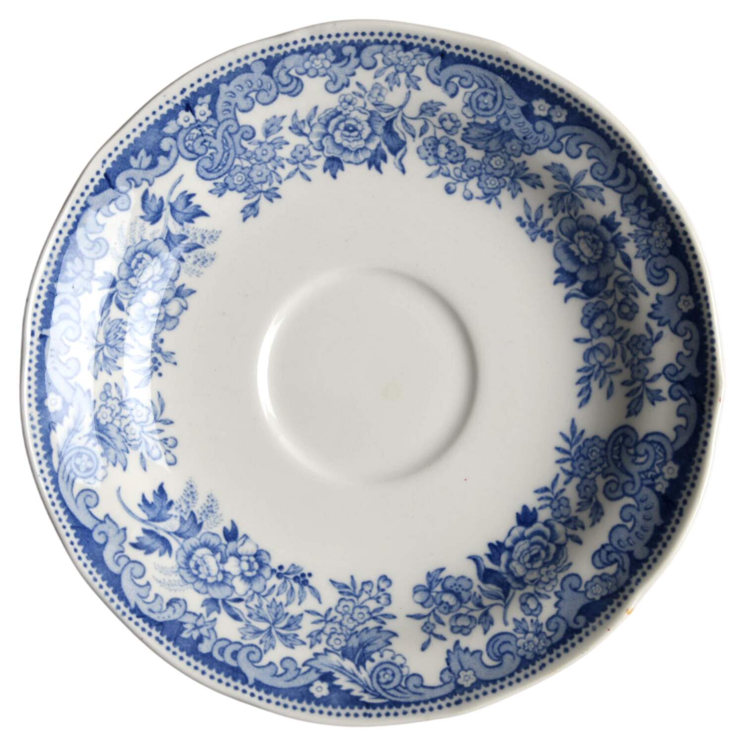 Rhine Blue (Scalloped) Saucer by Spode-1