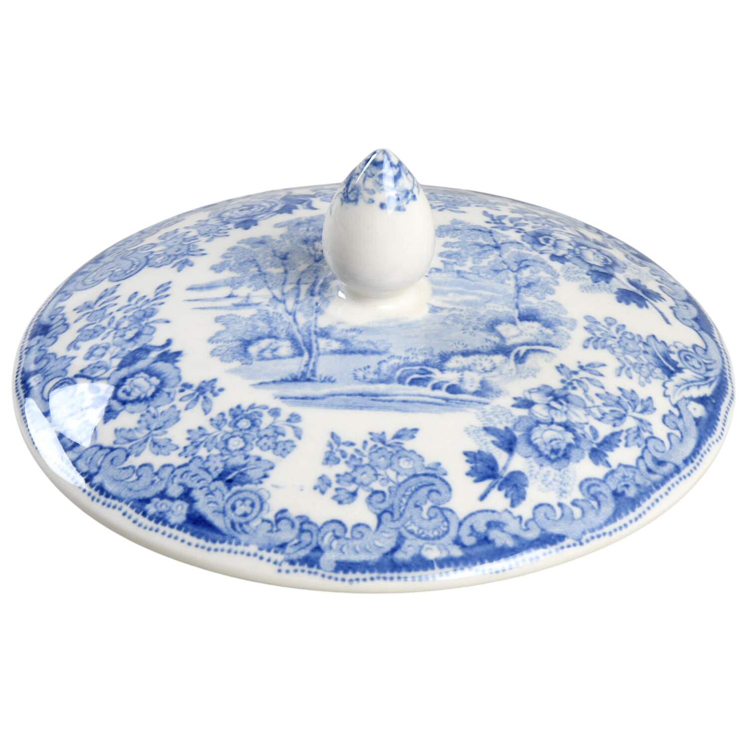 Rhine Blue (Scalloped) Mayonnaise with Attach Underplate, Lid Only by Spode-1
