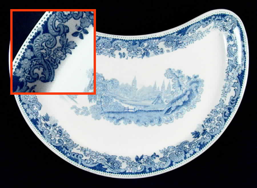 Rhine Blue (Scalloped) Crescent Salad Plate by Spode-1