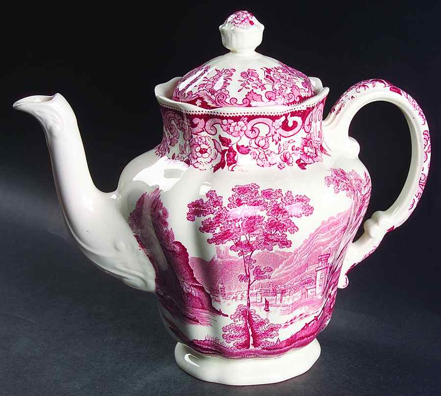 Rhine Pink Coffee Pot & Lid by Spode-1
