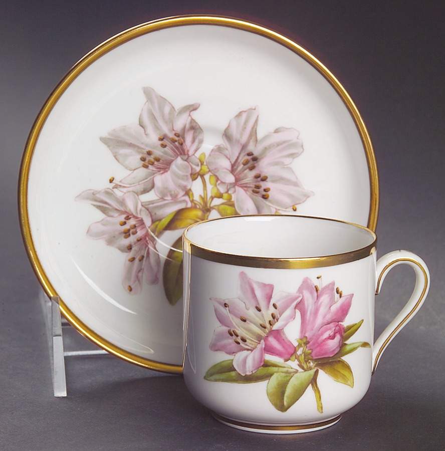 Rhododendron Flat Demitasse Cup & Saucer Set by Spode-1