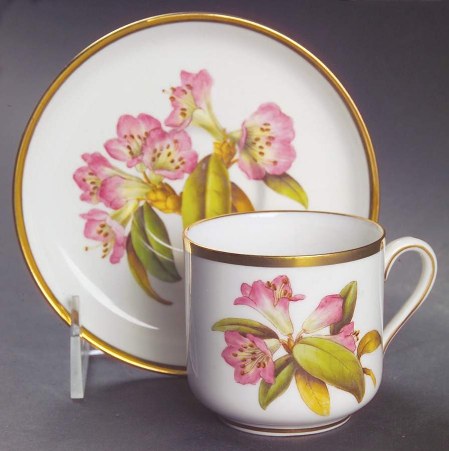 Rhododendron Flat Demitasse Cup & Saucer Set by Spode-1