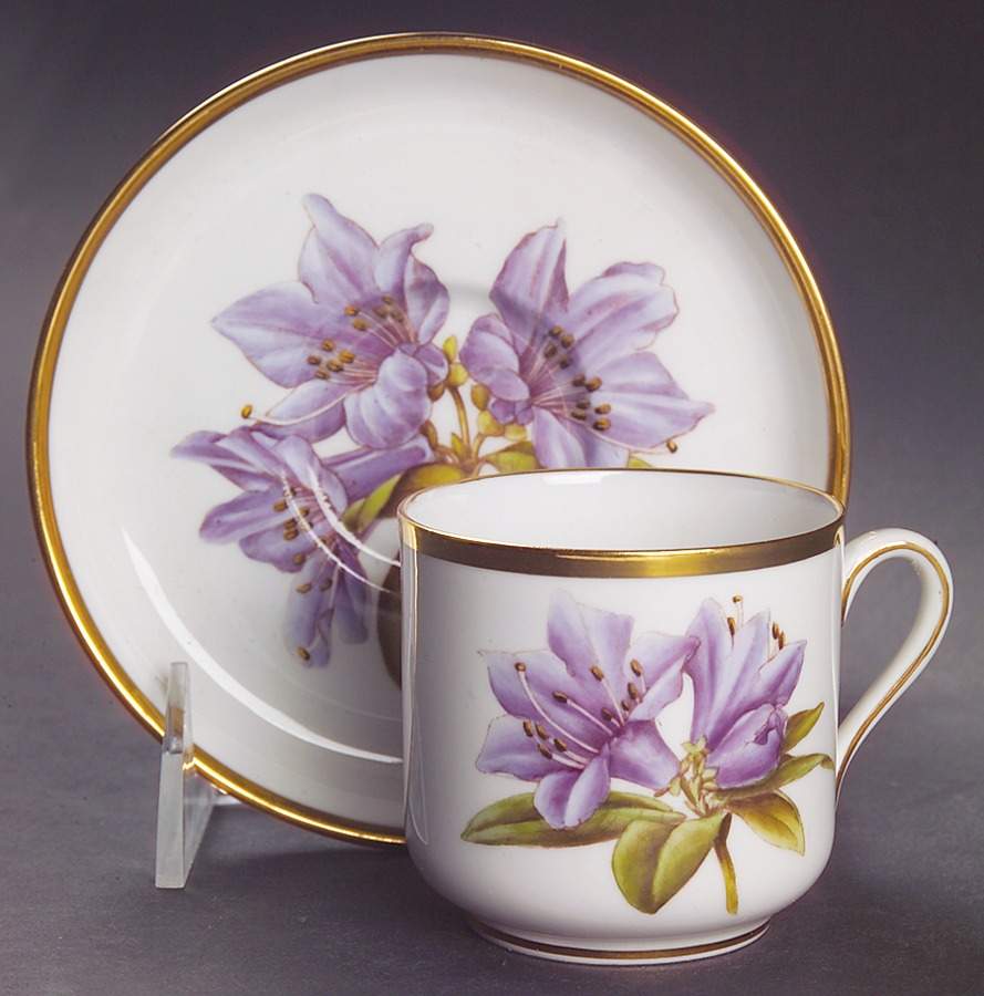 Rhododendron Flat Demitasse Cup & Saucer Set by Spode-1