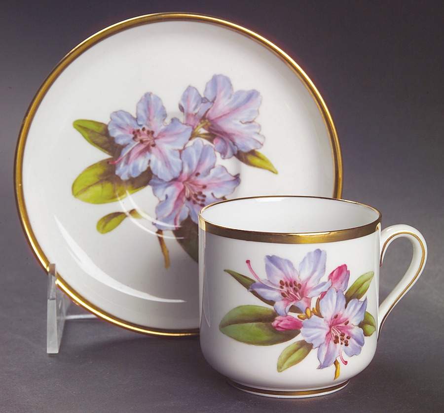 Rhododendron Flat Demitasse Cup & Saucer Set by Spode-1