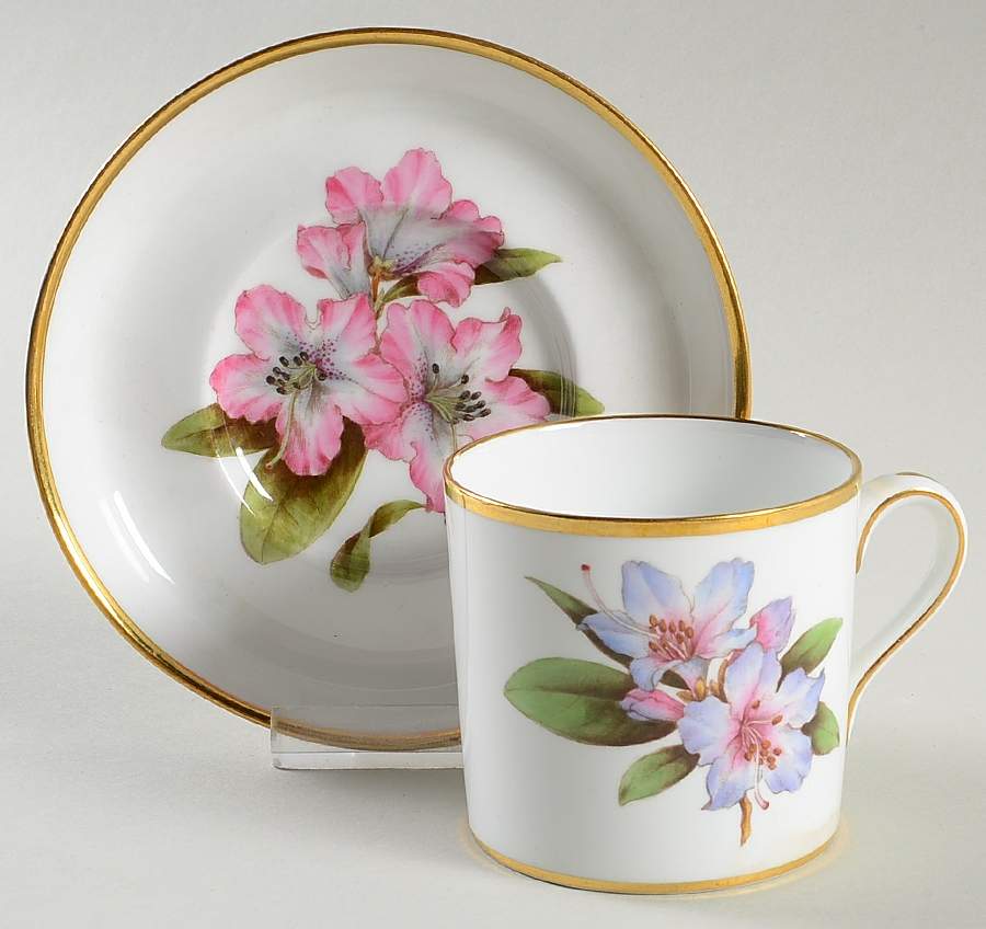 Rhododendron Flat Cup & Saucer Set by Spode-1