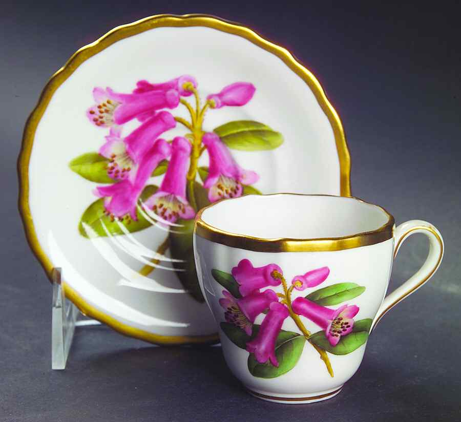 Rhododendron Flat Demitasse Cup & Saucer Set by Spode-1