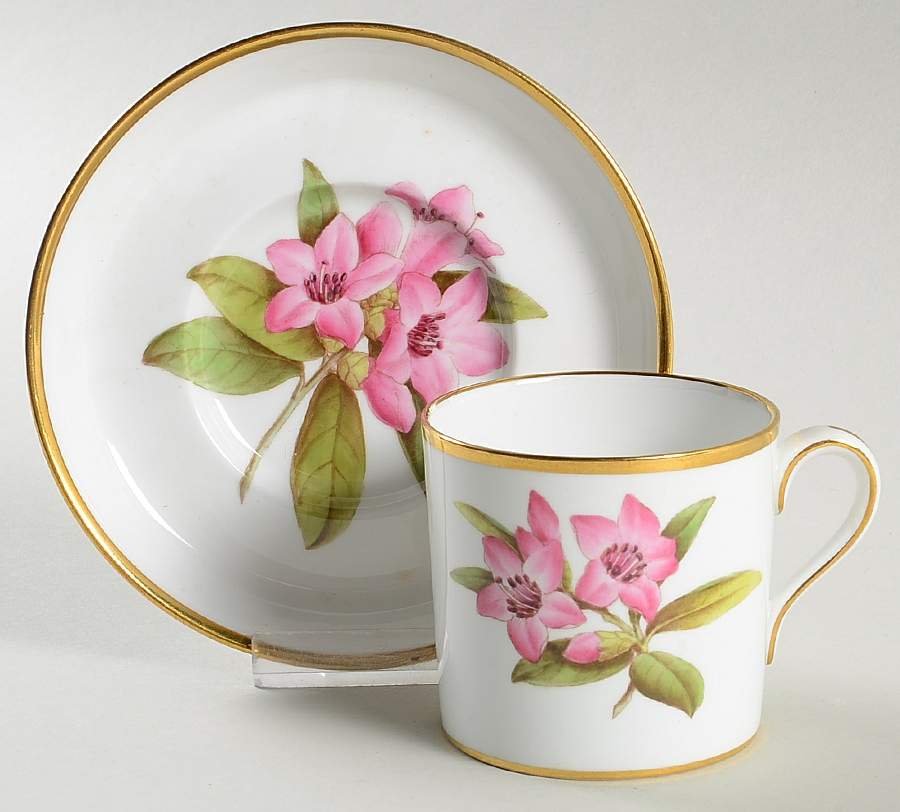 Rhododendron Flat Cup & Saucer Set by Spode-1