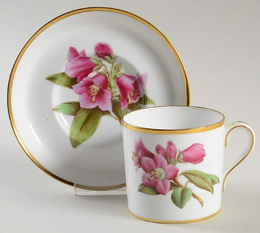 Rhododendron Flat Cup & Saucer Set by Spode-1