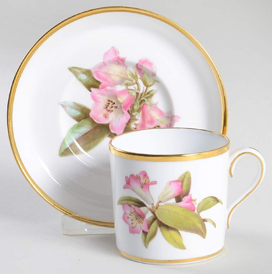 Rhododendron Flat Cup & Saucer Set by Spode-1