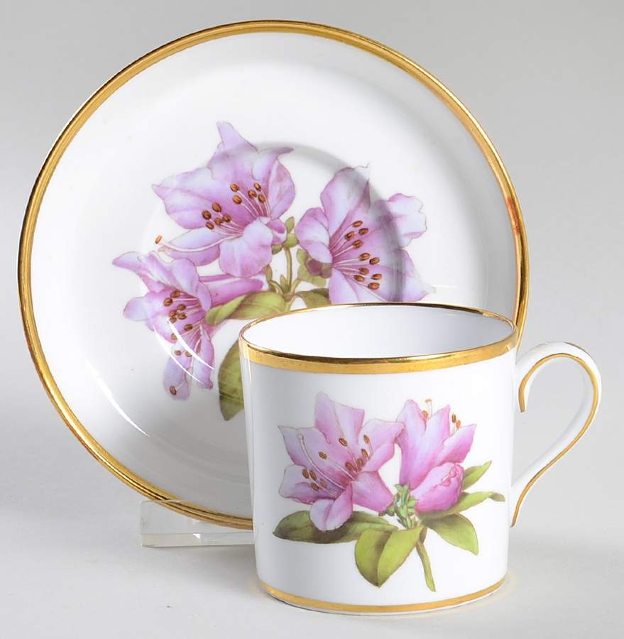 Rhododendron Flat Cup & Saucer Set by Spode-1
