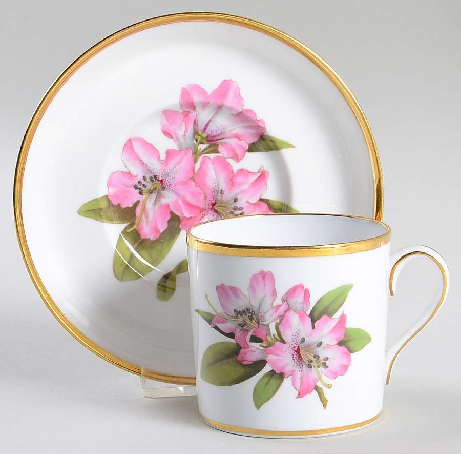 Rhododendron Flat Cup & Saucer Set by Spode-1