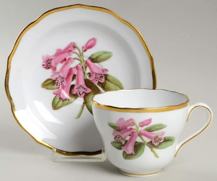 Rhododendron 2" Flat Cup & Saucer Set by Spode-1