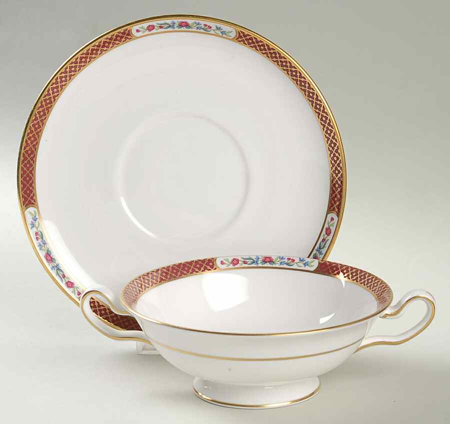 Richmond Footed Cream Soup Bowl & Saucer Set by Spode-1
