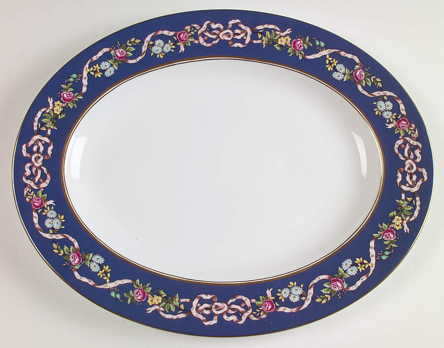 Ribbons & Roses 15" Oval Serving Platter by Spode-1