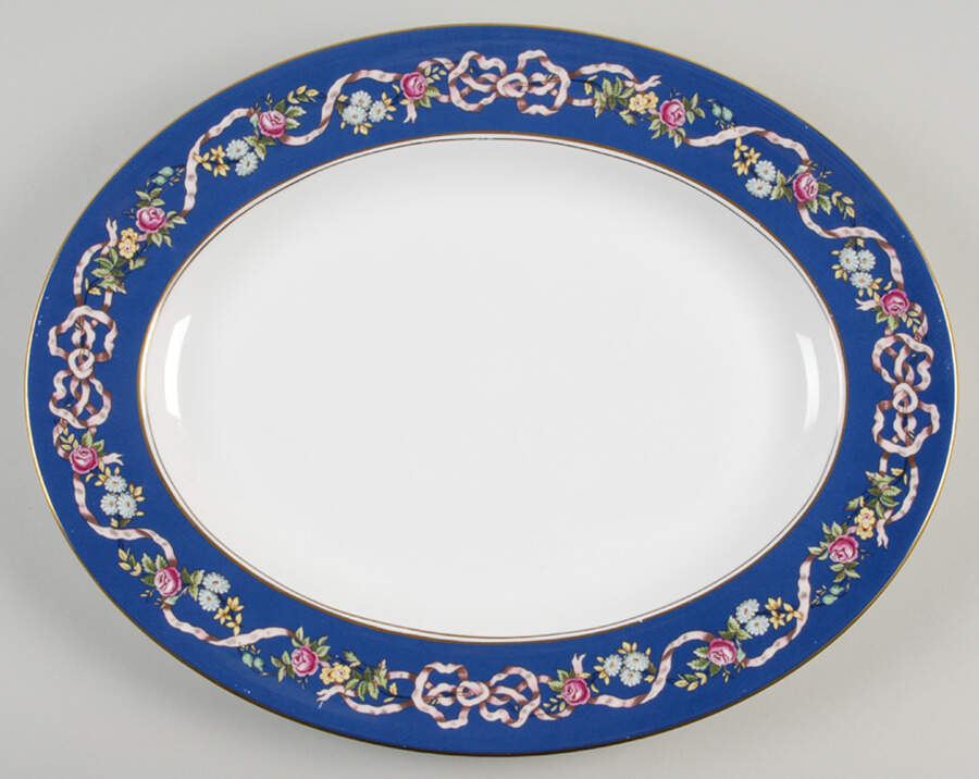 Ribbons & Roses 14" Oval Serving Platter by Spode-1