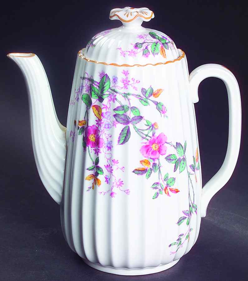 Roberta Orange (Scalloped) Coffee Pot & Lid by Spode-1