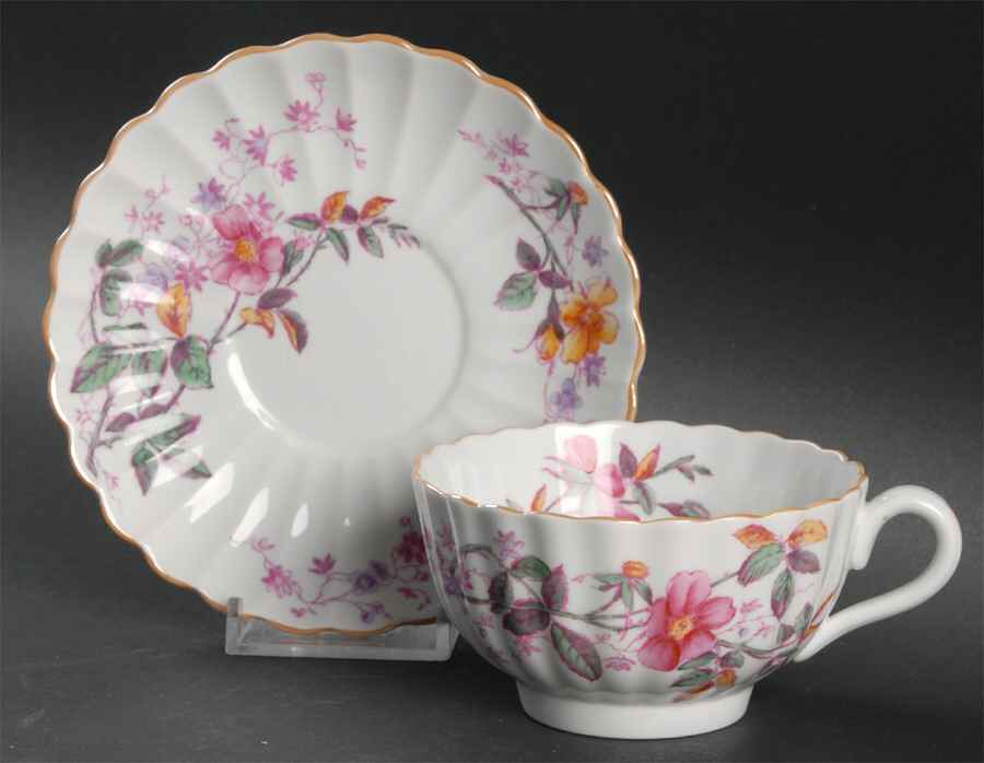 Roberta Orange (Scalloped) Footed Cup & Saucer Set by Spode-1
