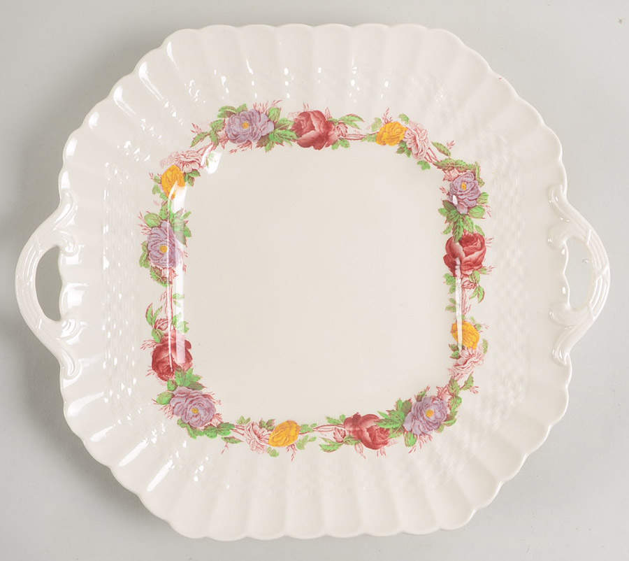 Rose Briar Square Handled Cake Plate by Spode-1