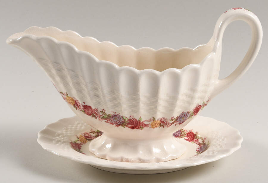 Rose Briar Gravy Boat & Underplate/Relish by Spode-1