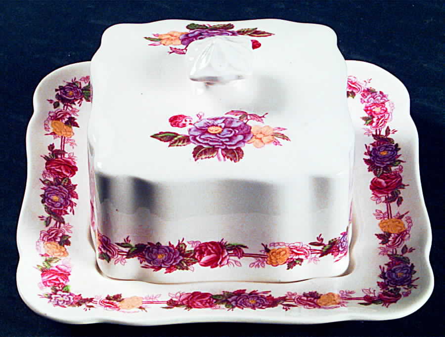 Rose Briar Square Covered Butter by Spode-1
