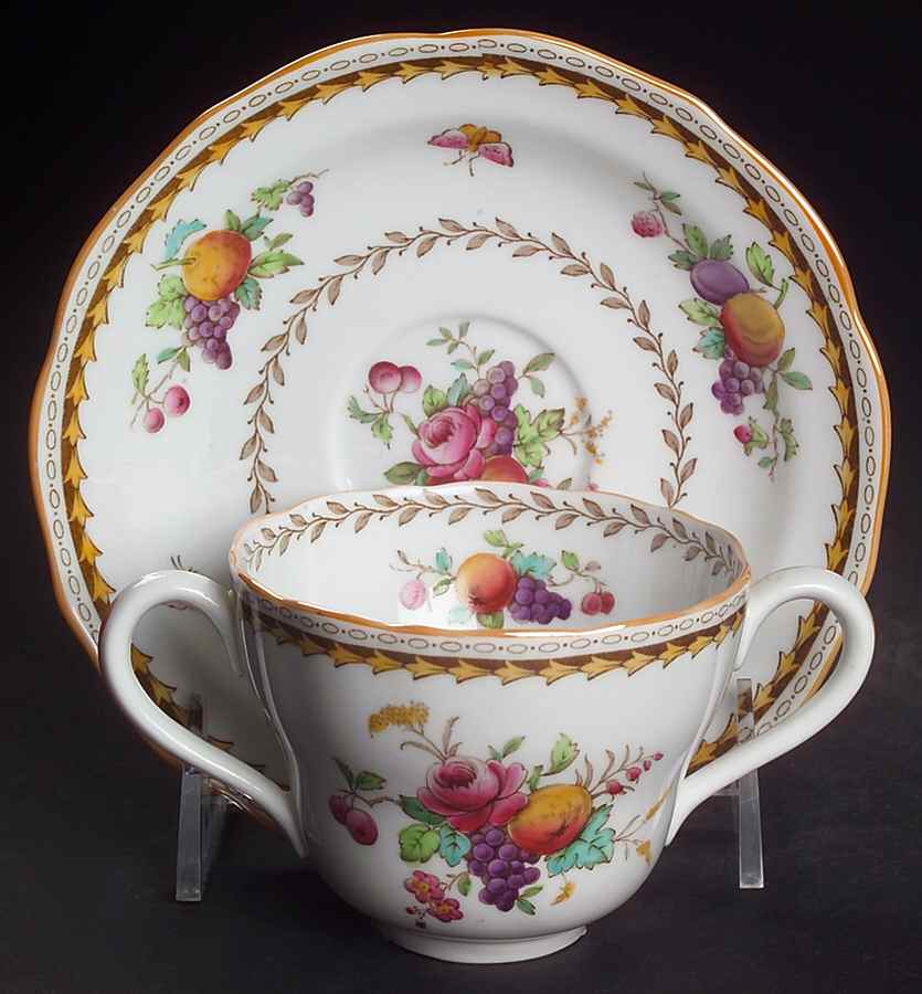 Rockingham Footed Bouillon Cup & Saucer by Spode-1