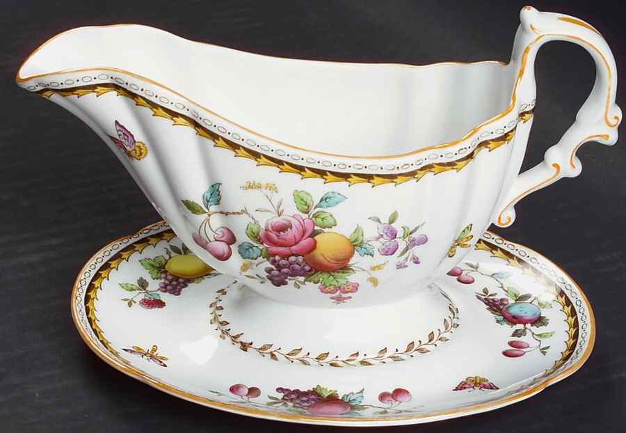 Rockingham Gravy Boat with Attached Underplate by Spode-1