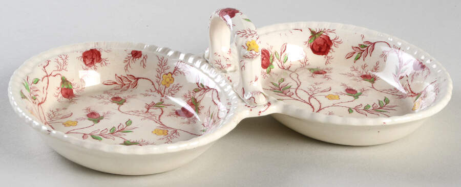 Rosebud Chintz (2-8401, Pink Vine) 2-Part Handled Relish by Spode-1