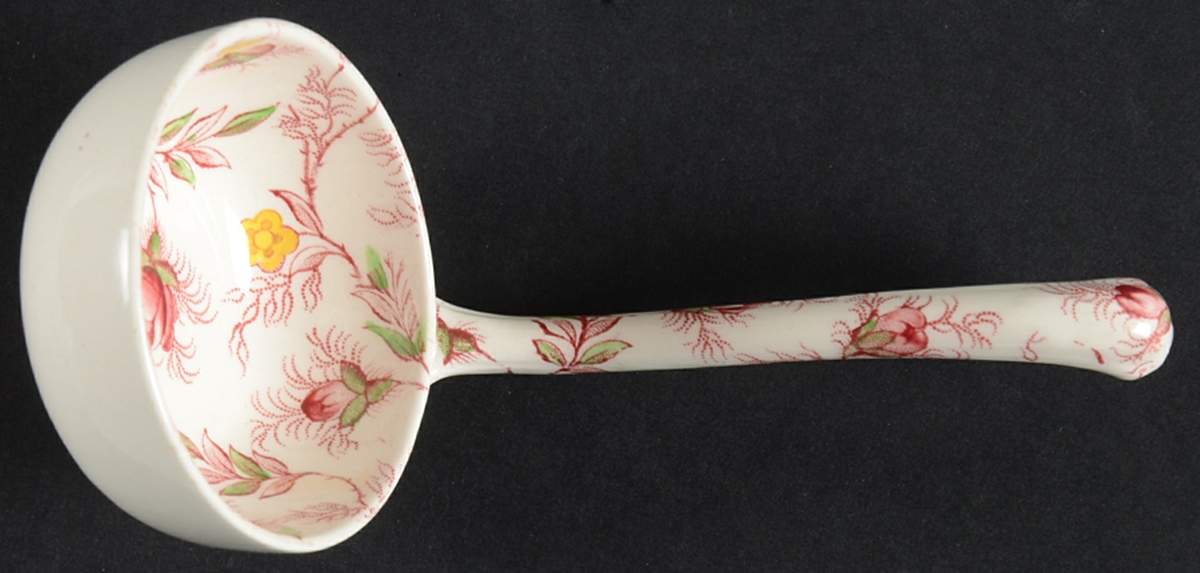 Rosebud Chintz (2-8401, Pink Vine) Gravy Ladle Solid Piece by Spode-1