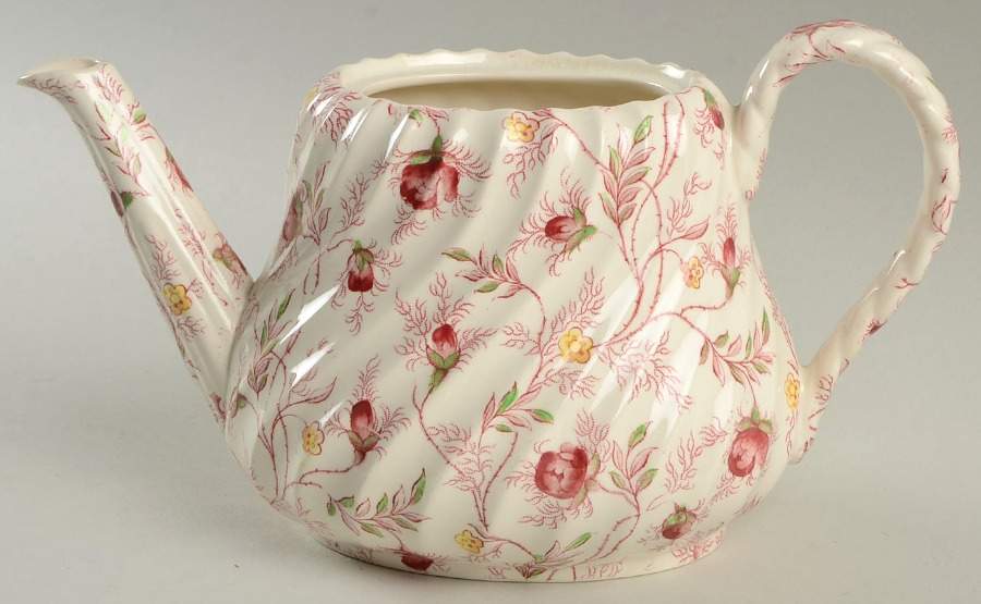 Rosebud Chintz (2-8401, Pink Vine) Small Teapot No Lid by Spode-1
